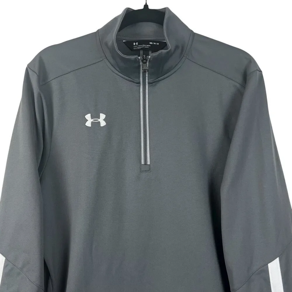 Under Armour Men's Loose Fit Gray 1/4 Zip Pullover Long Sleeve Athletic Shirt M - Picture 5 of 7